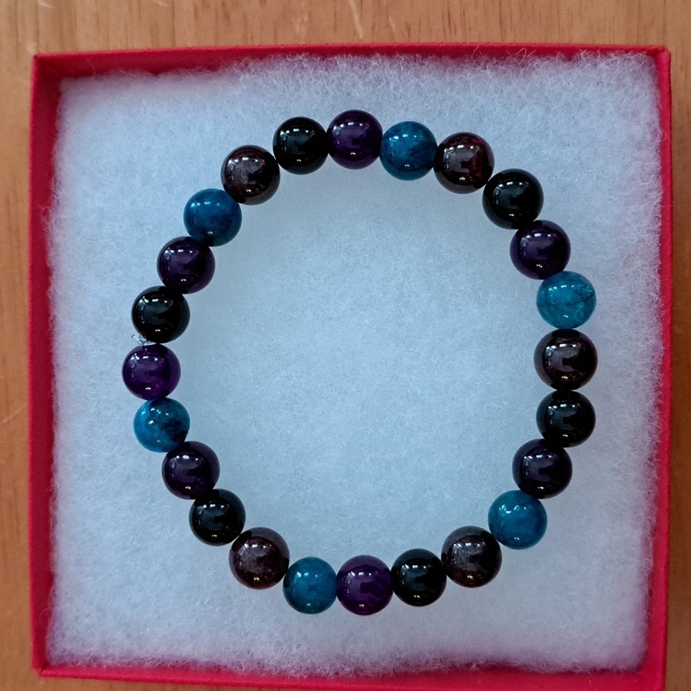 Onyx & Garnet Stone Bracelet